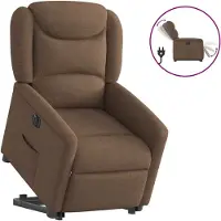 Syfax Fauteuil inclinable électrique marron tissu