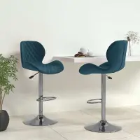 Prolenta Maison Exclusive - Tabourets de bar, lot de 2, velours bleu