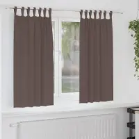 Syfax Rideaux occultants avec anneaux 2 pcs Marron foncé 175 x 140 cm