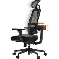 NEWTRAL H003 Chaise de bureau ergonomique, chaise de bureau à dossier haut avec soutien lombaire adaptatif unique, appui-tête réglable