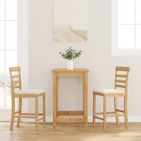 Prolenta Maison Exclusive - Tabourets de bar avec coussins, 2 pièces, bois massif naturel, hévéa
