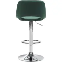 CLP Chaise de bar Camden - velours, structure chromée - Vert