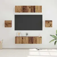 Prolenta Meuble TV exclusif - Ensemble de 6 pièces en bois massif recyclé