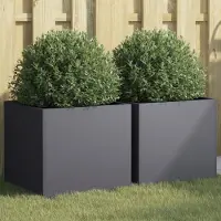 Prolenta Maison Exclusive - 2 bacs à plantes anthracite 42 x 40 x 39 cm en acier
