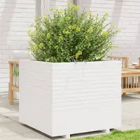 Prolenta Maison Exclusive - Jardinière blanc 80x80x72 cm bois de pin massif