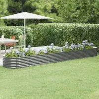Prolenta Maison Exclusive - Lit surélevé de jardin Acier galvanisé 440x80x36 cm gris