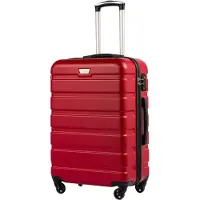 Sonstiges COOLIFE Valise à coque dure Premium Serrure TSA, 4 roulettes taille moyenne Spinelle Rouge