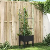 Prolenta Maison Exclusive - Bac à plantes avec treillis noir 40x40x142,5 cm PP