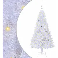 Syfax Sapin de Noël artificiel avec 150 LED Blanc 150 cm PVC et Acier