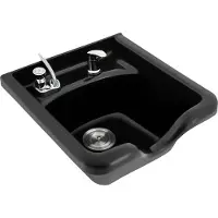 OEM Lavabo pour shampooing, conception murale, double fonction eau chaude et eau froide, noir