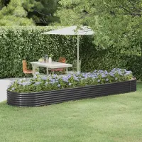 Prolenta Maison Exclusive - Lit surélevé de jardin Acier galvanisé Anthracite