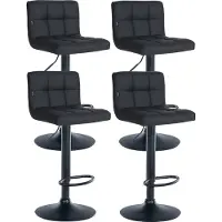 CLP Lot de 4 tabourets de bar Feni en similicuir, couleur : blanc, matériau du piètement : métal blanc mat