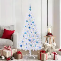 Prolenta Maison Exclusive - Sapin de Noël artificiel blanc, 150 cm, en PVC et en acier