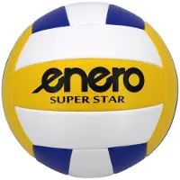 Enero Volleyball rayé taille 5, jaune-bleu-blanc
