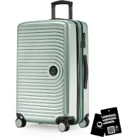Hauptstadtkoffer Milieu - valise moyenne + badge numérique, valise de voyage extensible check-in bagages valise à roulettes 90L sangle 158 cm double roulettes trolley TSA,blanc mat