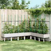 Prolenta Maison Exclusive - Bac à plantes avec treillis blanc 200x160x142,5 cm PP