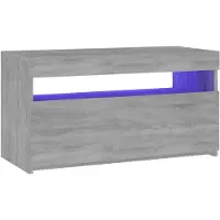 Syfax Meuble TV avec lumières LED Sonoma gris 75x35x40 cm