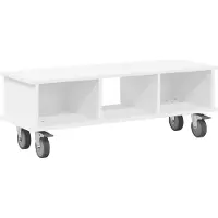 Syfax Meuble TV Blanc 100 x 35 x 35 cm Bois d'ingénierie