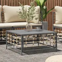 Prolenta Maison Exclusive - Table de jardin anthracite 70x70x34 cm en polyrotin