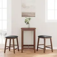 Prolenta Maison Exclusive - Deux tabourets de bar avec coussin, en bois massif de gommier, couleur marron