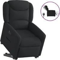 Syfax Fauteuil inclinable électrique noir tissu