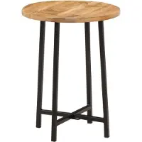 Syfax Table basse 35x35x45 cm bois de manguier solide et fer