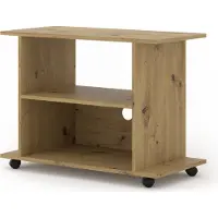 Homlando Armoire TV YOGI 80 cm ARTISAN CHÊNE Meuble TV sur roulettes