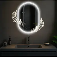 CLP Miroir de salle de bain Karishma, contenu du set:avec Bluetooth