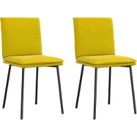 Syfax Chaises à manger lot de 2 Jaune Velours
