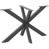 Syfax Pied de table à manger en forme d'araignée, anthracite, 120 x 68 x (72-73) cm, acier