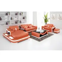 AEA Canapé design Canapé d'angle en forme de L Fauteuil Coussin Salon Canapé en cuir