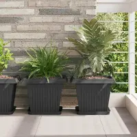 Prolenta Maison Exclusive - 6 pots de fleurs, noir, en plastique