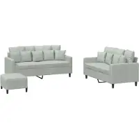 Syfax Ensemble de canapés 3 pcs avec coussins Gris clair Velours
