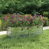 Prolenta Maison Exclusive - Lit surélevé de jardin 160x40x45 cm Acier galvanisé Argenté