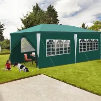 HENGDA Pavillon Tente de jardin - Nettoyage facile, durable avec parties latérales, parfaite tente de réception Vert 3x6m