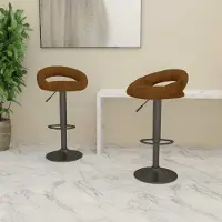 Prolenta Maison Exclusive - Lot de 2 tabourets de bar en velours marron