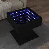 Prolenta Maison Exclusive - Table basse LED noire 50x50x45 cm Matériau dérivé du bois