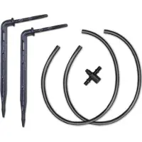 Bradas 25 pces Goutteur d'arrosage, carré avec double raccord et tuyau de 50 cm