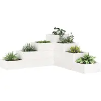 Prolenta Maison Exclusive - Escalier pour plantes 4 marches 80,5x79x36 cm Blanc Bois massif Pin