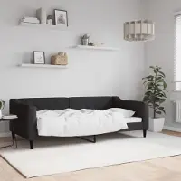 Prolenta Lit de jour exclusif - Noir - 90x190 cm - Revêtement en tissu