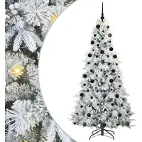 Syfax Sapin de Noël Artificiel à Branches Articulées Blanc 210 cm