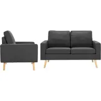 Syfax Ensemble de canapés 2 pcs Tissu Gris foncé