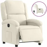 Syfax Fauteuil inclinable électrique Crème Velours