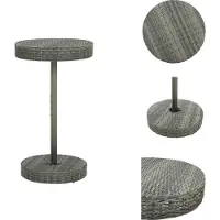vidaXL Table de jardin Gris 60,5x106 cm Poly rotin - Tables de jardin