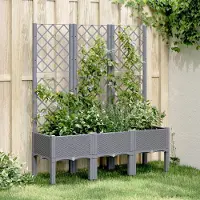 Prolenta Maison Exclusive - Bac à plantes avec treillis bleu-gris 120x40x142 cm PP