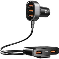 JOYROOM Chargeur de voiture JR-CL03 - 5x USB 6,2A avec câble prolongateur KP41382