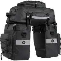 Sonstiges BAIGIO Sacoche de vélo 3 en 1 étanche 75L Sacoche de porte-bagages Sac à dos noir