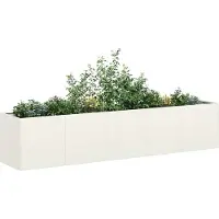 Prolenta Maison Exclusive - Bac à plantes blanc 200x40x40 cm Acier laminé à froid