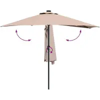 Syfax Parasol de jardin Taupe 294 x 150 x 224 cm Polyester et Acier