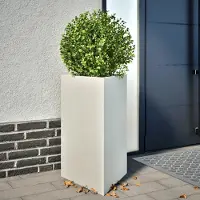 Prolenta Maison Exclusive - Bac à plantes blanc triangulaire 50x43x75 cm en acier